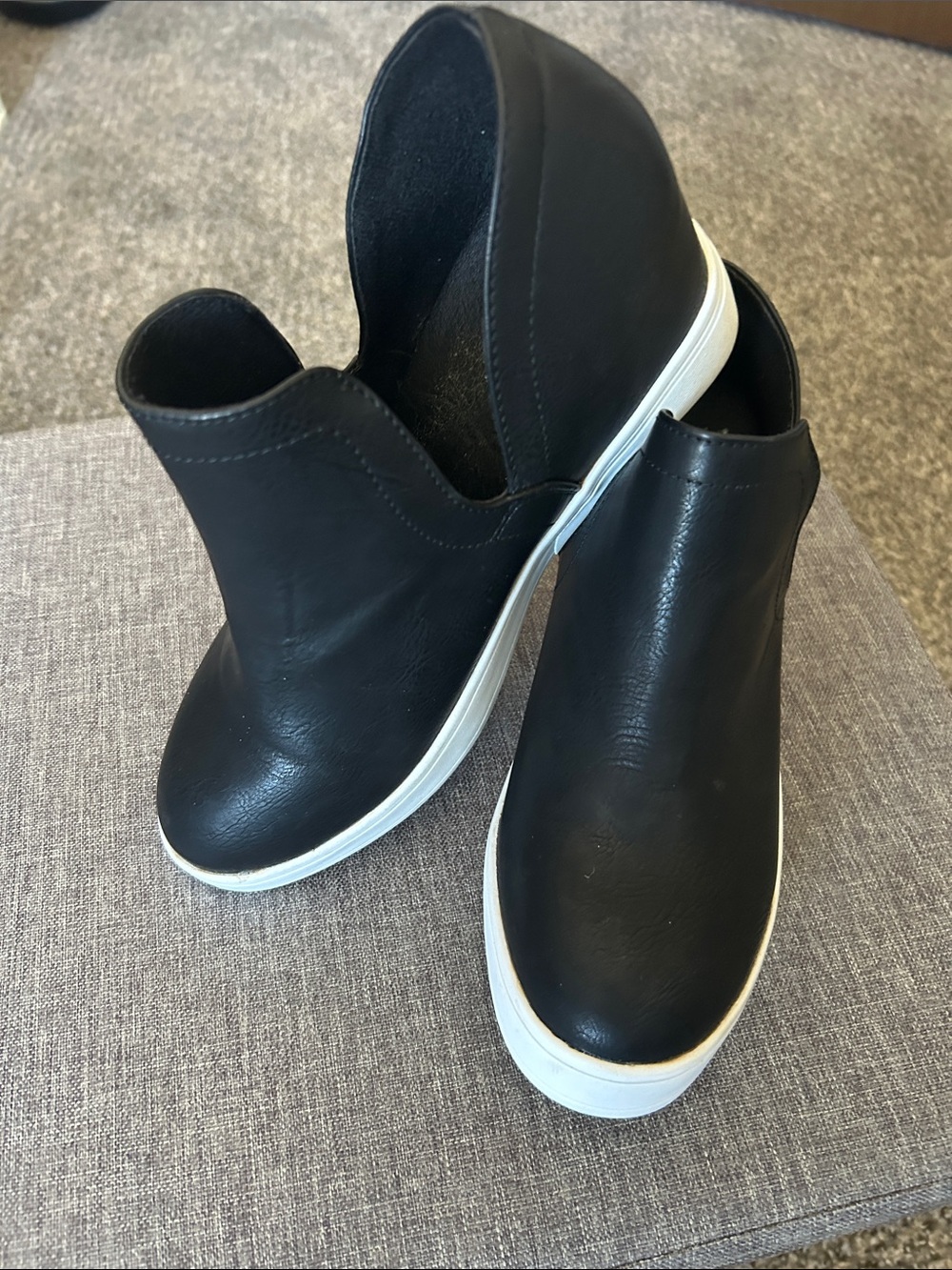 Black Slip-On Wedge Sneakers - Women
